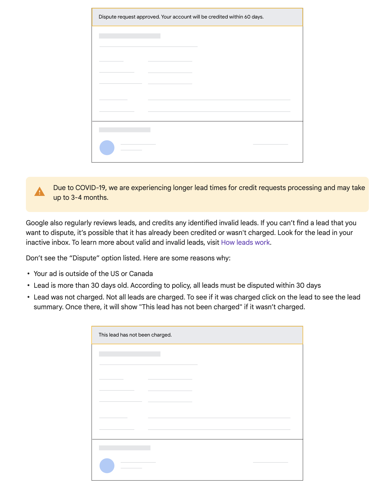 local service ads covid 19 disclaimer