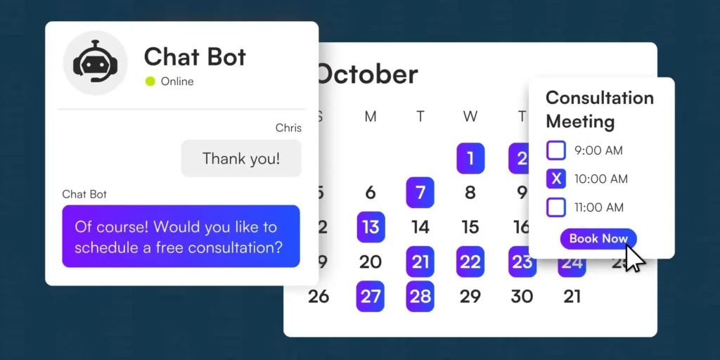 chatbot scheduling a call in a lawyer calendar