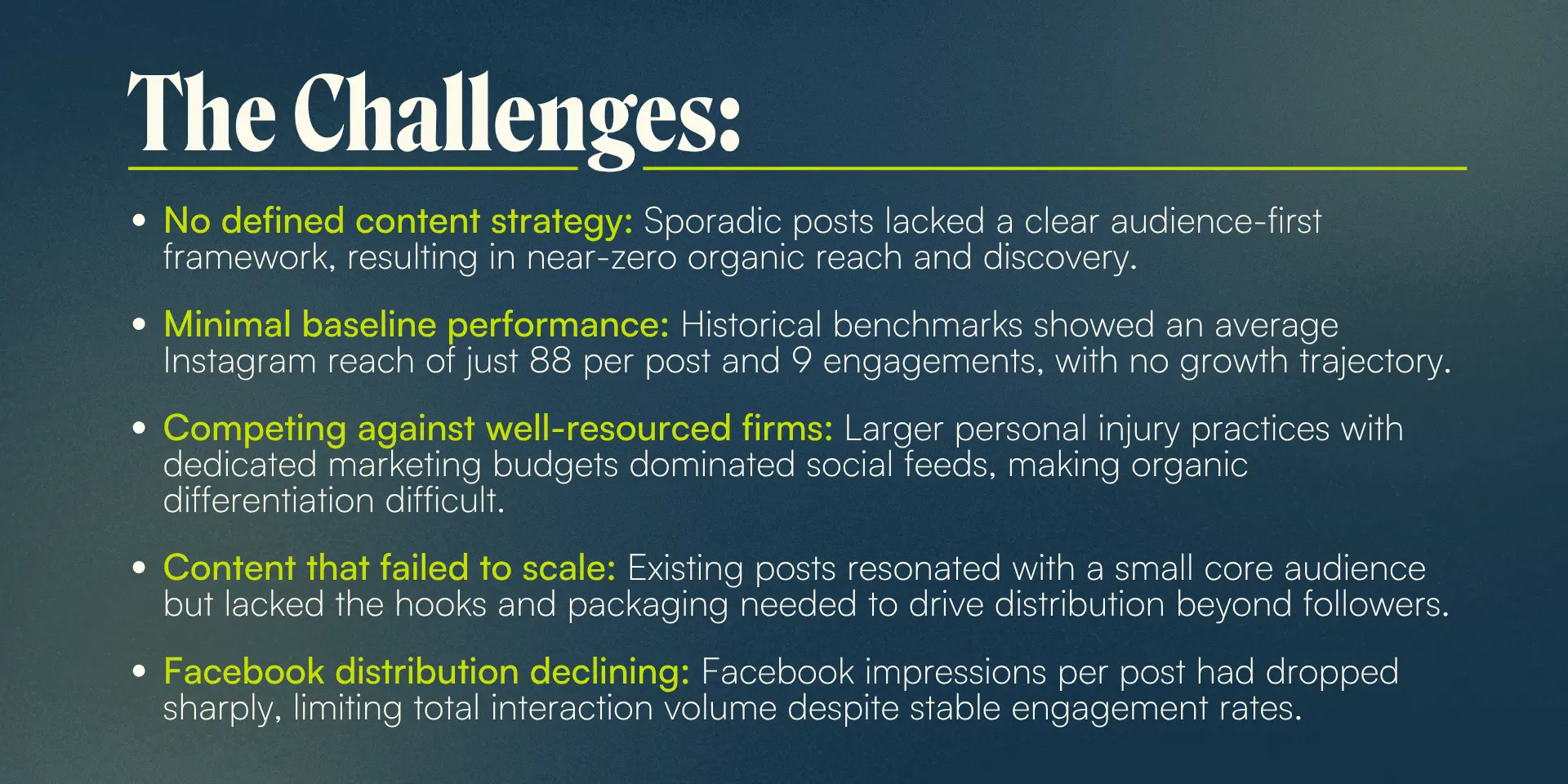 challenges from a PI law firm in a organic social background